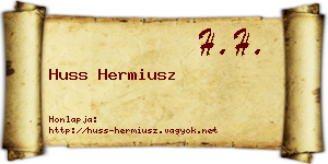 Huss Hermiusz névjegykártya